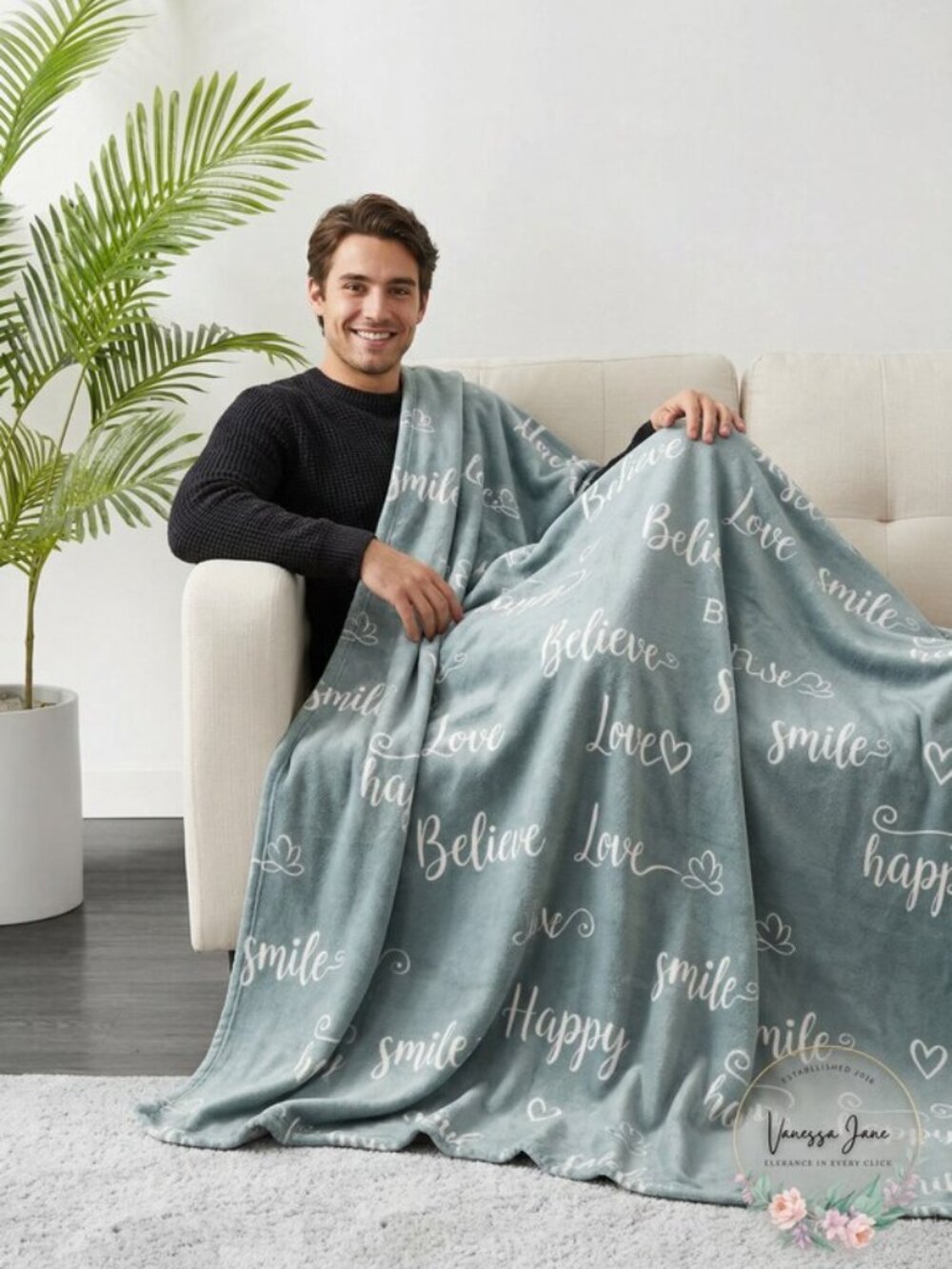 NOVELTY Print Fleece Throws – Words To Live By